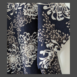 ♥和柄　ネイビー菊の花　ワンピース♥半袖　7分袖 7枚目の画像