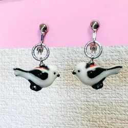 客製化 Chunkoskie 長尾山雀鳥耳環 第2張的照片