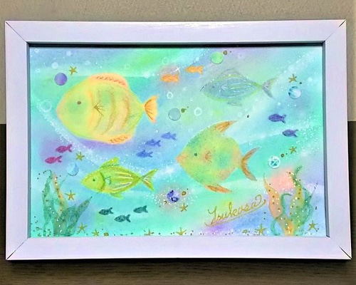 広大な海 パステル画 原画 広大な海 パステル画 原画