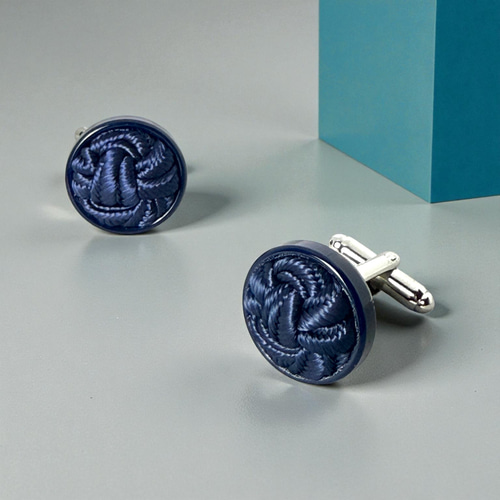 秋冬特集】藍結（あいむすび） ― 組紐のカフスボタン Advanced 089