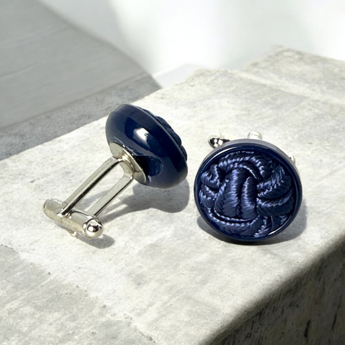 秋冬特集】藍結（あいむすび） ― 組紐のカフスボタン Advanced 089