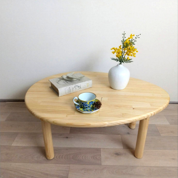 たまごテーブル　折りたたみ式　ローテブル 　ちゃぶ台　テーブル　センターテーブル　カフェテーブル ソファーテーブル 5枚目の画像