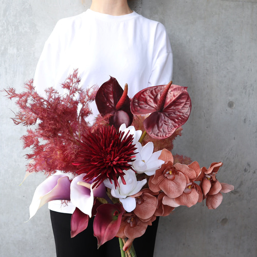 胡蝶蘭×アンスリウムのモダンブーケ♡ ウェディングブーケ アーティ