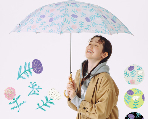 竹の傘 flower 晴雨兼用 長傘 ALCEDO 161 日傘 雨傘 フラワー 竹