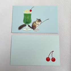 Message Card リスとクリームソーダ 2枚目の画像
