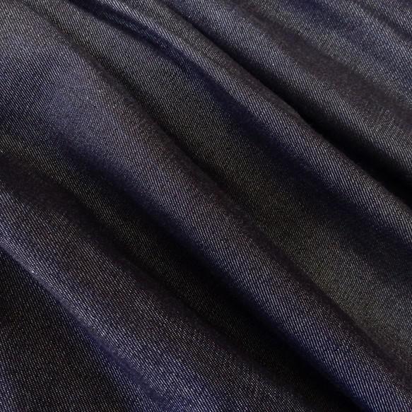 色落ちしない 岡山デニムで ずっときれいに 濃紺 ギャザー ロングスカート ●IRIS-FORTE● 5枚目の画像