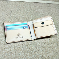 二つ折り財布 メンズ レディース 本革 ヌメ革 サドルレザー PWHW2 12枚目の画像