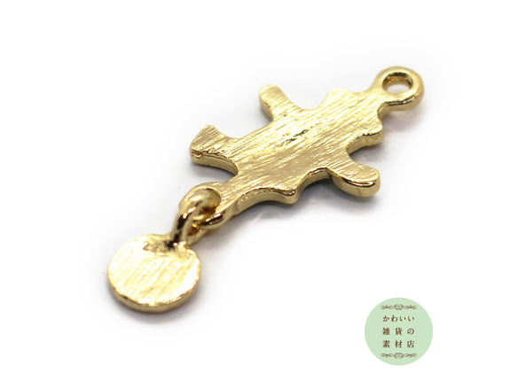 【再販】サーカスのボールに乗ったクマのエナメルチャーム（マラカイトグリーン）2個セット #CE-0077 3枚目の画像