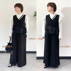 【洗える】すっきりVネック 重ね着コットンオールインワン 黒【フリー】フォーマル 卒業式 KMC-102 639225 8枚目の画像