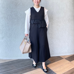 【洗える】すっきりVネック 重ね着コットンオールインワン 黒【フリー】フォーマル 卒業式 KMC-102 639225 3枚目の画像