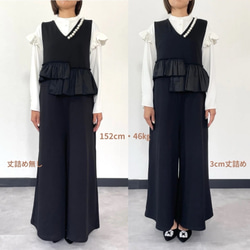 【洗える】すっきりVネック 重ね着コットンオールインワン 黒【フリー】フォーマル 卒業式 KMC-102 639225 9枚目の画像