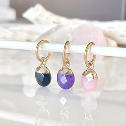 天然石 翡翠 クリッカーリング ボディピアス フープ ネックレストップ