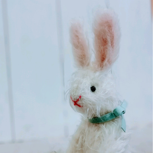 ベージュとホワイト　うさぎ　テディラビット　テディベア 白いうさぎさん 17.5cm テディラビット ぬいぐるみ Realwood