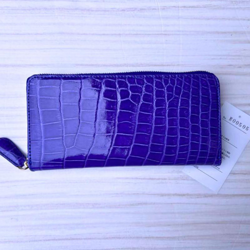 クロコダイル 財布 ラベンダー No505 シャイニングクロコ レディース