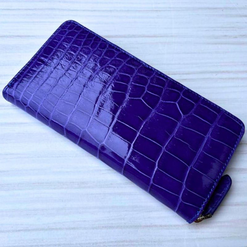 クロコダイル 財布 ラベンダー No505 シャイニングクロコ レディース