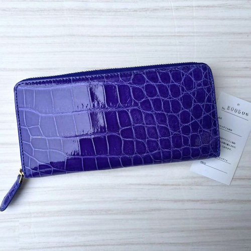クロコダイル 財布 ラベンダー No506 シャイニングクロコ レディース