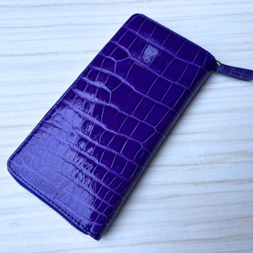 クロコダイル 財布 ラベンダー No505 シャイニングクロコ レディース