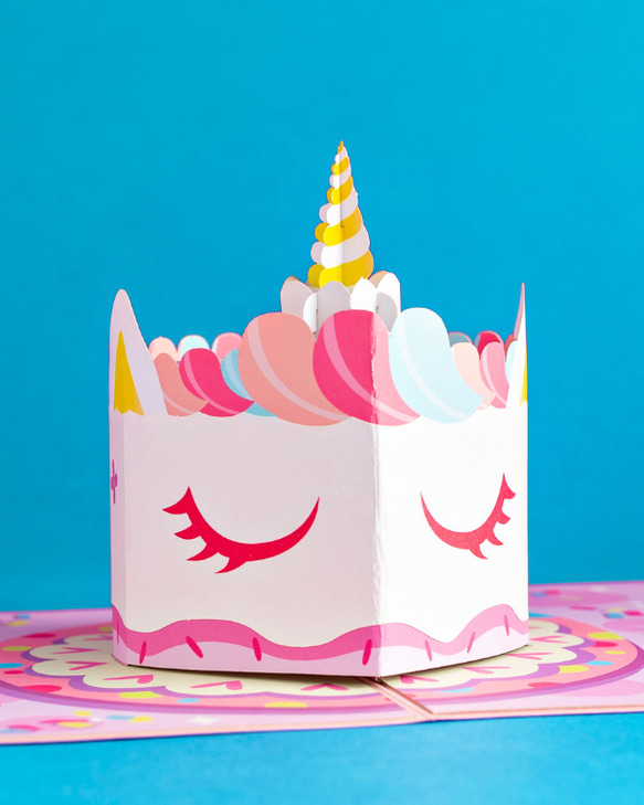 ポップアップグリーティングカード　Unicorn Cake 4枚目の画像