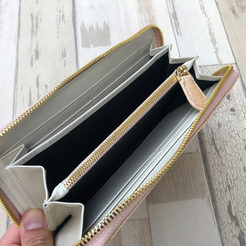 クロコダイル 財布 ベージュ ホワイト No1104 シャイニング