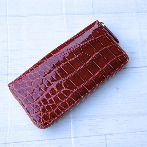 クロコダイル 財布 キャメル No13035 シャイニングクロコ レディース
