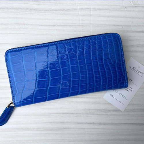 ロンワンズ ウォレット シャイニークロコダイル ブルー 財布 ロンワンズ ウォレット シャイニークロコダイル ブルー 財布