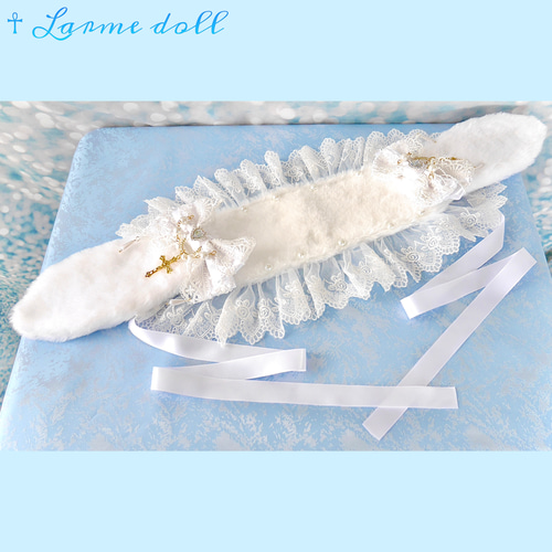 受注生産】《☥》たれうさ耳ファーヘッドドレス (白) ヘッドドレス  