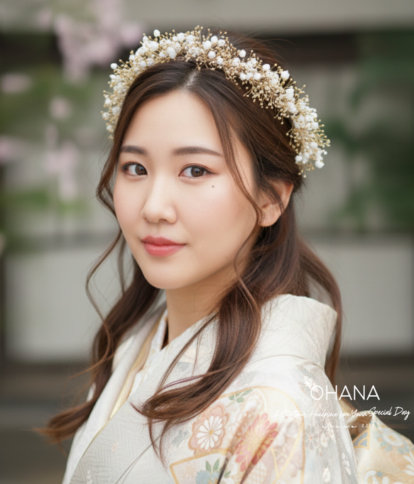 髪飾り 花冠 花かんむり 成人式 卒業式 結婚式 七五三 振袖 袴 和装