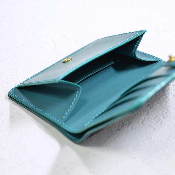 コンパクト二つ折り財布（パターンオーダー）　イタリアンレザー 4枚目の画像