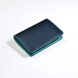 コンパクト二つ折り財布（パターンオーダー）　イタリアンレザー 1枚目の画像