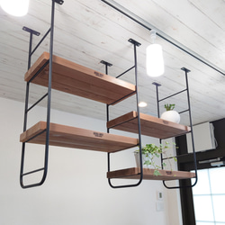 壁掛けテーブル　壁掛け収納　インダストリアル シーリングシェルフ 吊り下げ 収納 インダストリアル 壁面ラック