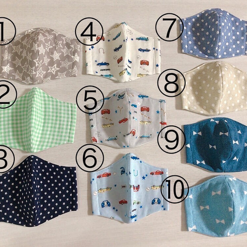 【Bタイプ】総ガーゼの選べる2枚キッズマスク　Mサイズ mskg0-c-sir.jpg