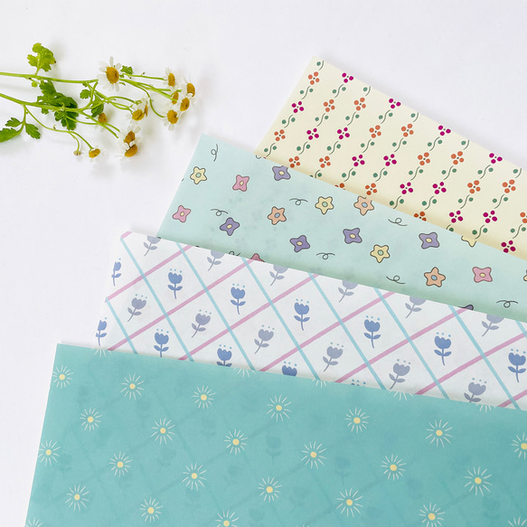 ⋮ A4 20枚セット ⋮ 食べ物と植物のデザインペーパーセット 5枚目の画像