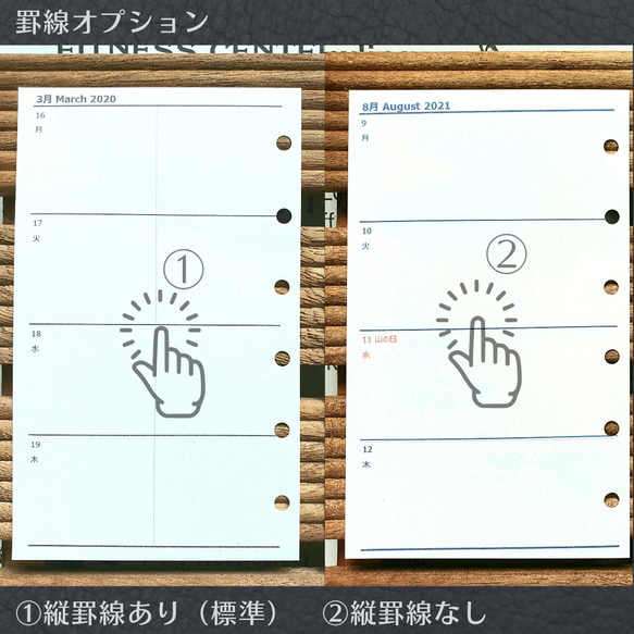 ミニ6 見開き1週間ウィークリー予定表ホリゾンタルタイプ 2024-2025 システム手帳リフィル M6 mini6 5枚目の画像