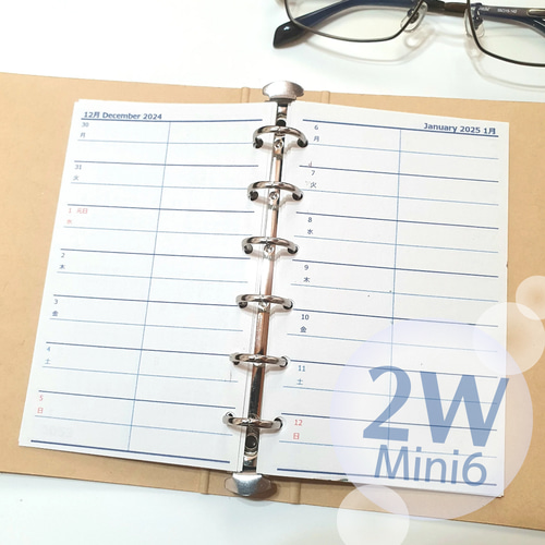 PLANNER M6バインダーリフィルセット システム手帳 リフィル M6 ミニサイズ専用 リフィルセット C