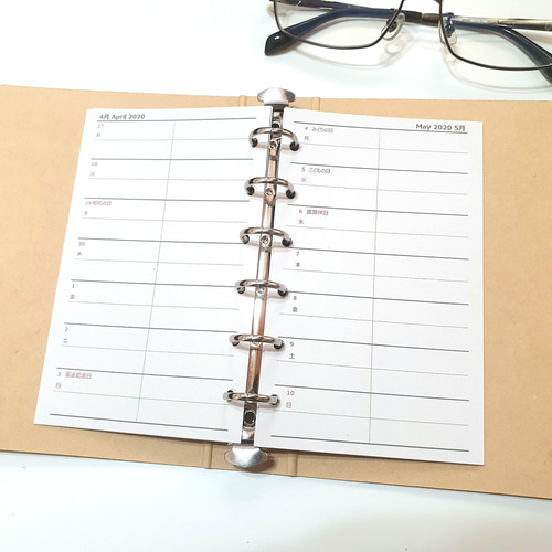 PLANNER M6バインダーリフィルセット ミニ6 見開き2週間ウィークリー予定表 2024-2025 システム手帳