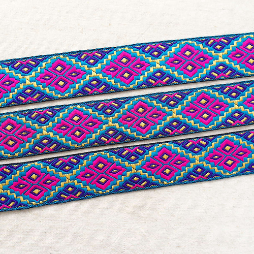 1m 刺繍エスニックチロリアンテープ ダイヤ☆ テープ 手芸 民族