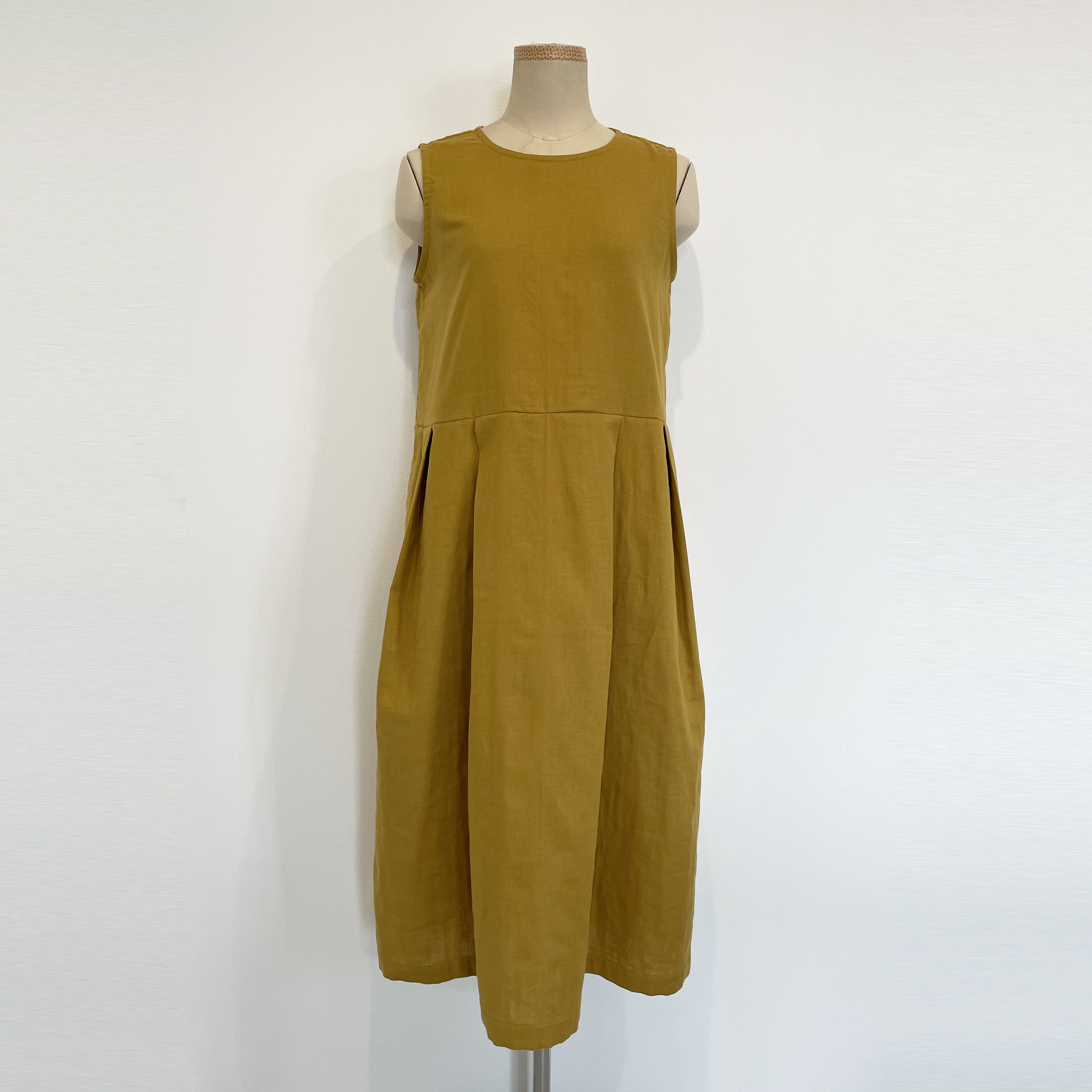 二重ガーゼワンピース　ゴールド