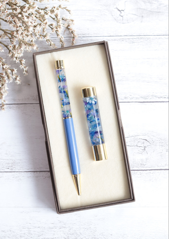 ハーバリウムボールペン～マリンブルー～無料ラッピング付＊母の日ギフト・誕生日・お祝い 9枚目の画像