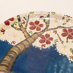 京の夜桜　半月形プレート皿 2枚目の画像