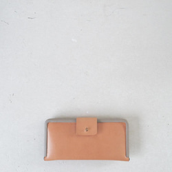 frame long wallet  「コンパクトな長財布」natural x greige 2枚目の画像