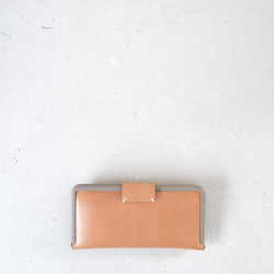 frame long wallet  「コンパクトな長財布」natural x greige 3枚目の画像