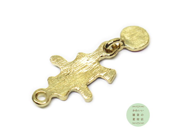 【再販】サーカスのボールに乗ったクマのエナメルチャーム（モーブパープル）2個セット #CE-0078 3枚目の画像