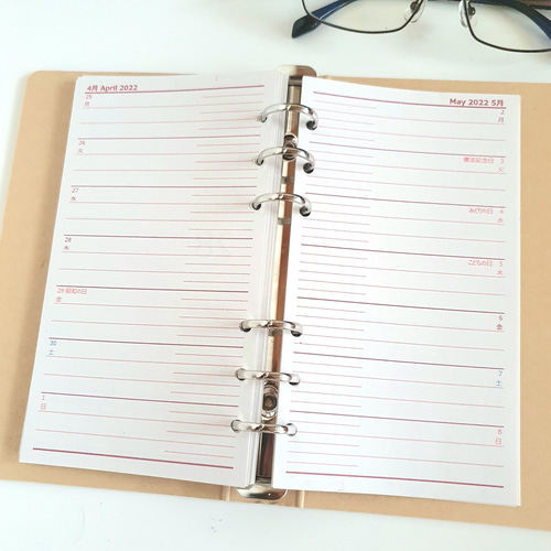 バイブル 見開き2週間ウィークリー予定表メモ欄付き 2026-2027