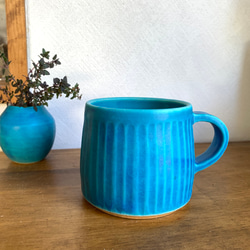 a植木鉢 ターコイズブルー 受け皿付き 一輪挿し・花瓶・花器 mayumi