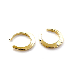 ar01【1件】2WAY簡約圓形金色耳骨夾開口戒指 第2張的照片