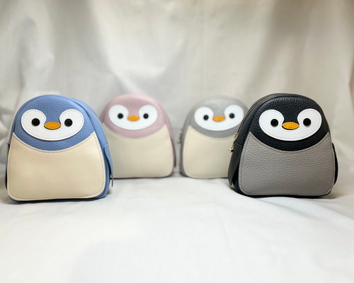 ペンギンポーチ大 本革使用 レザーポーチ 小さめのスプレー入り