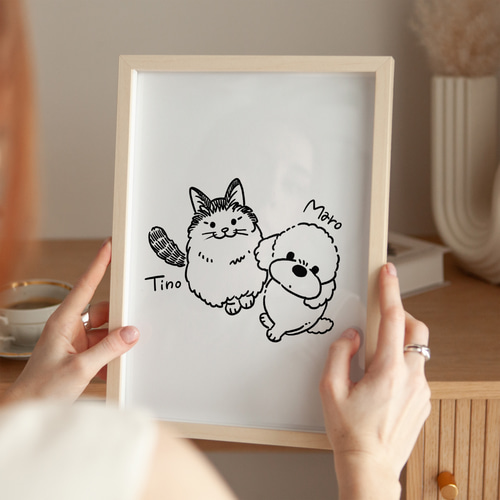 似顔絵イラスト ペット 犬 ねこ似顔絵【Yoh】 その他インテリア雑貨