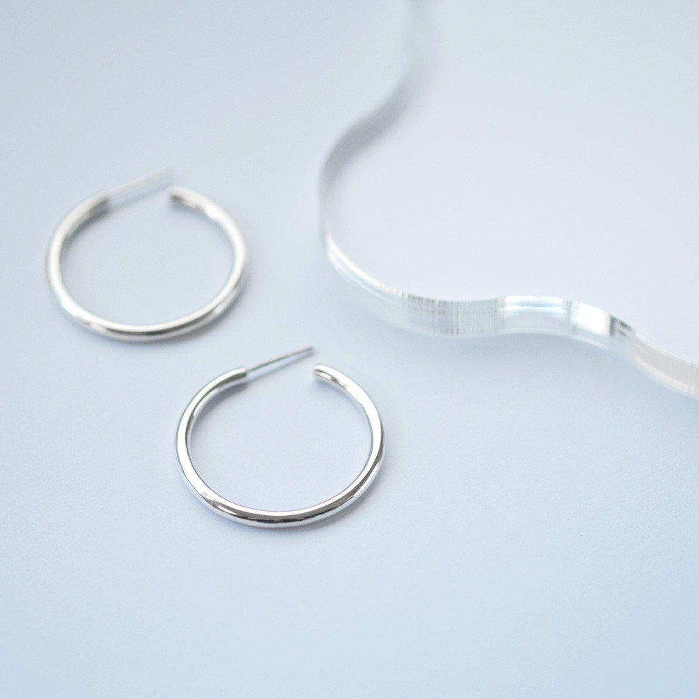 28mm フープ ピアス シルバー925