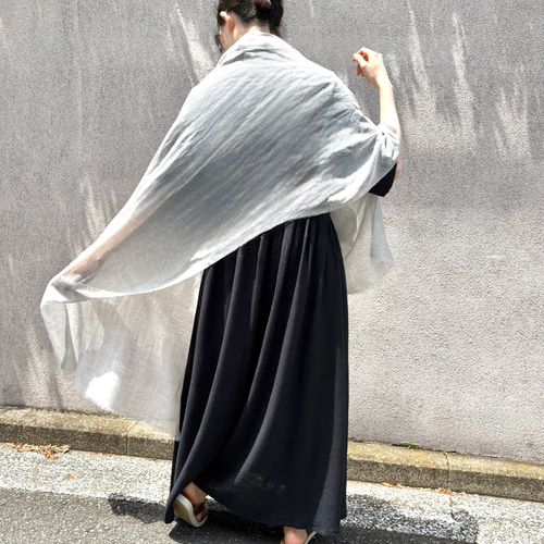 超軽量 シルク混 薄手ガーゼストール 草木染め 大判 ライト