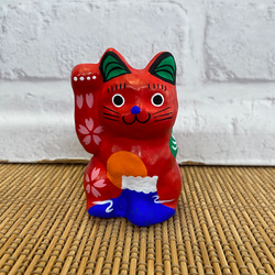 招き猫　赤富士　桜　右手上げ 1枚目の画像